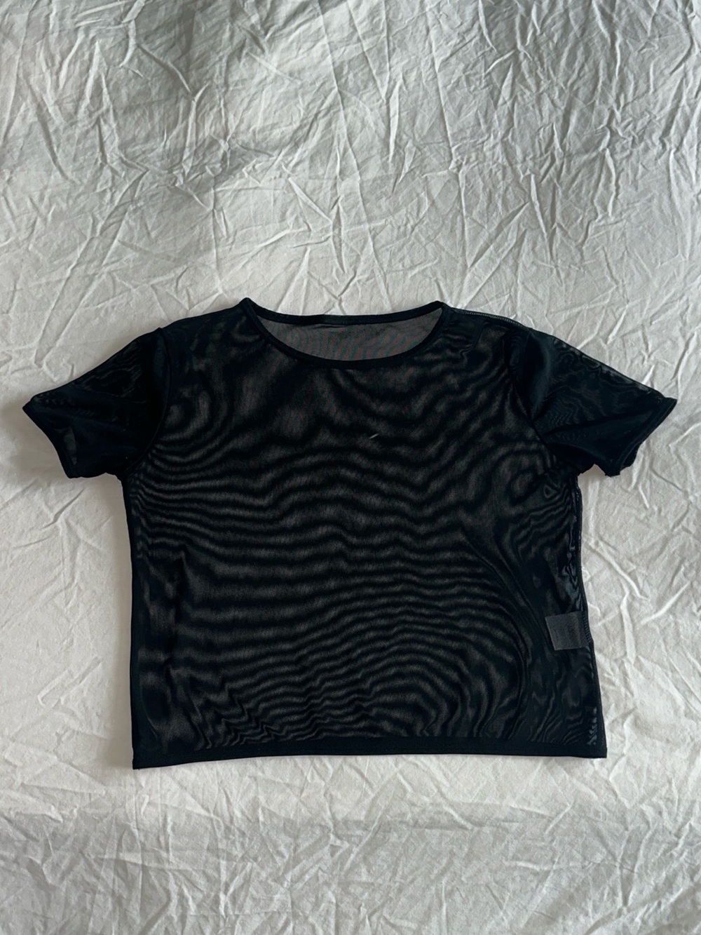 Black Sheer Short Sleeve Top